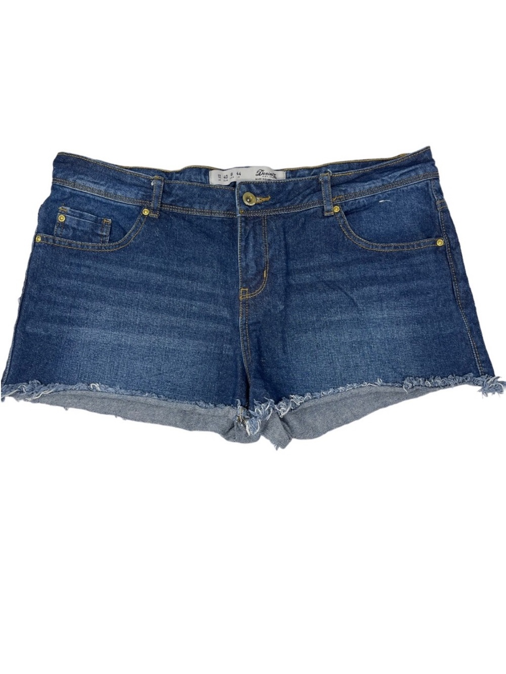 Denim & Co Medium Wash Blue Denim Cut Off Shorts Size 8
